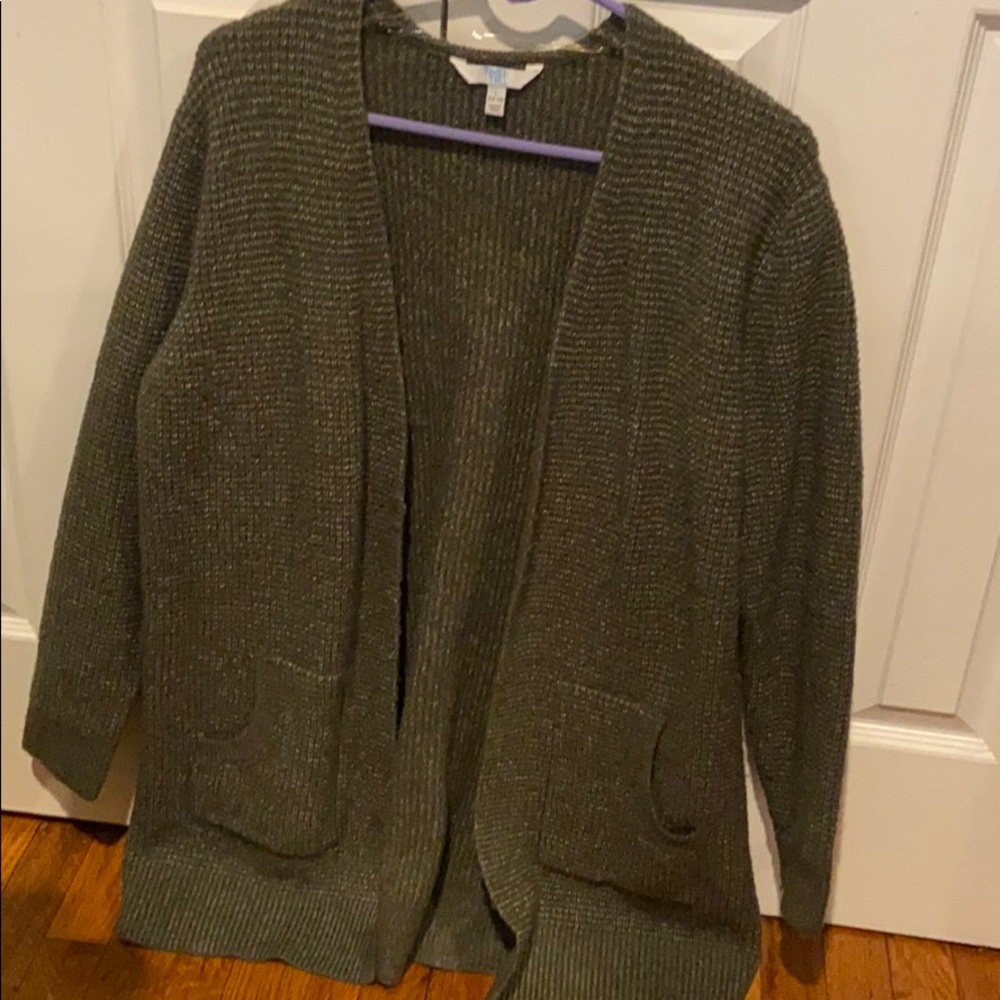 Olive Boyfriend Cardigan with Pockets